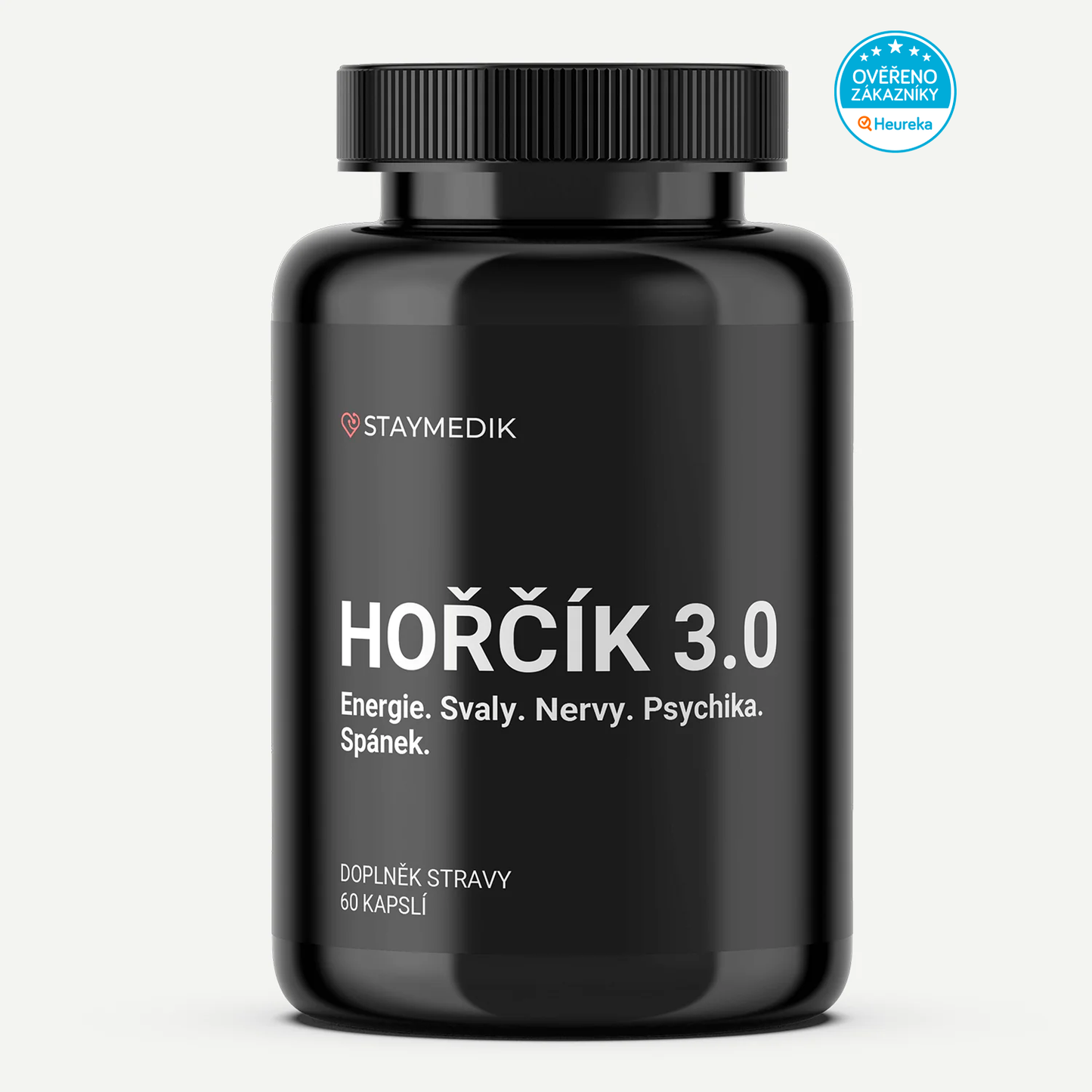 Hořčík 3.0: malát, bisglycinát & citrát - energie, svaly, nervy, 60 veganských kapslí