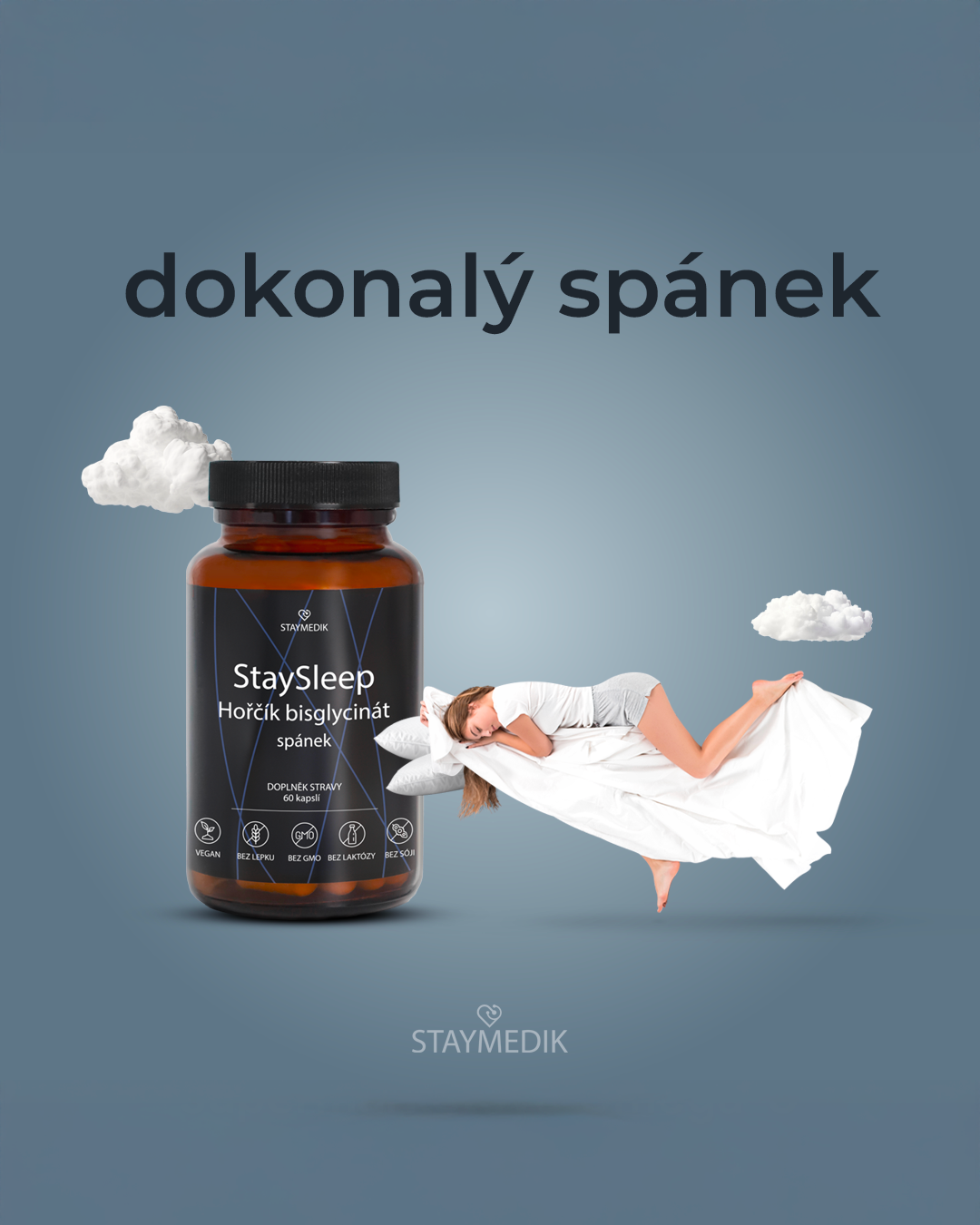 StaySleep & Hořčík bisglycinát - spánek a duševní pohoda, 60 veganských kapslí