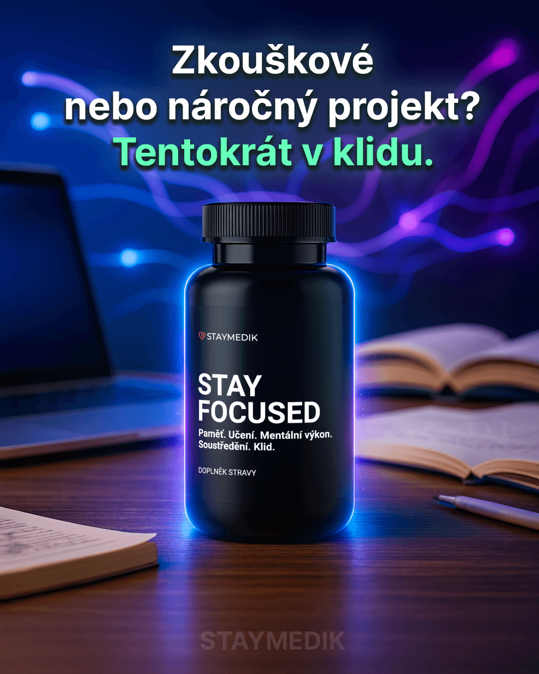 StayFocused – paměť, učení a mentální výkon, 30-60 veganských kapslí