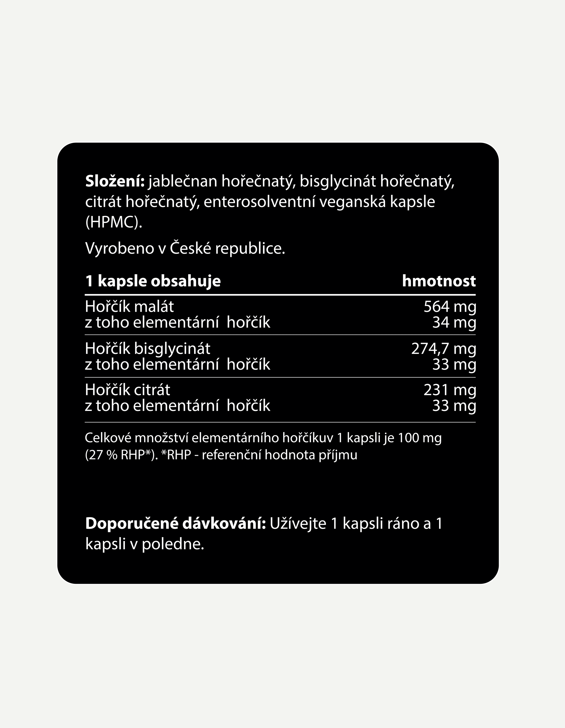 Hořčík 3.0: malát, bisglycinát & citrát - energie, svaly, nervy, 60 veganských kapslí